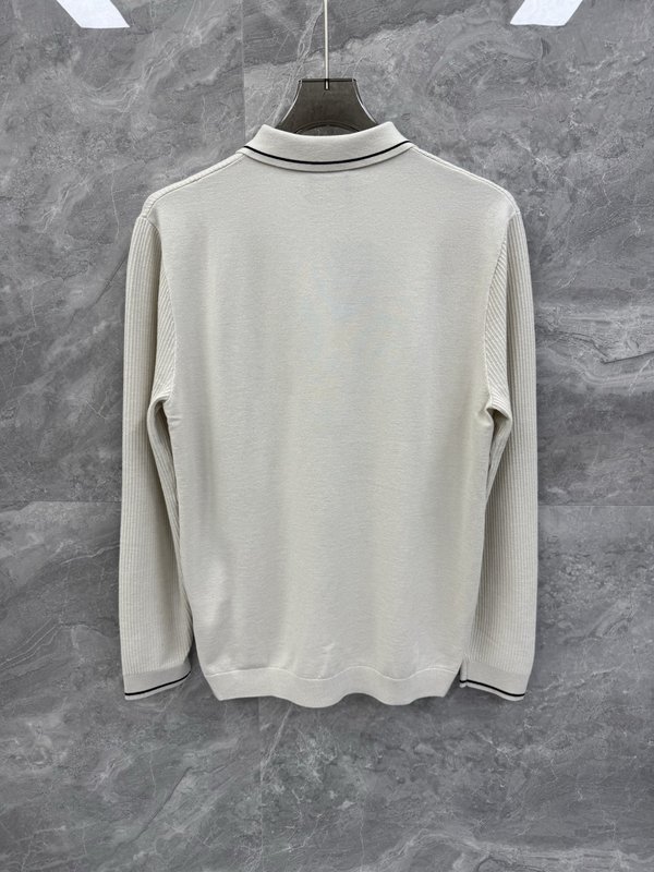 Kiton 고급 비즈니스 울 블렌드 니트 001-202376