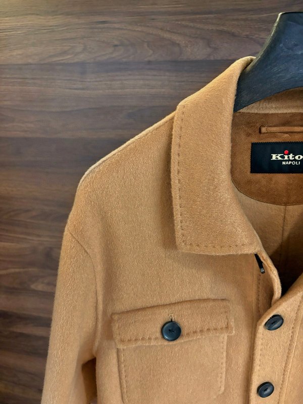 Kiton 울 캐시미어 혼방 남성 셔츠 재킷 001-202393