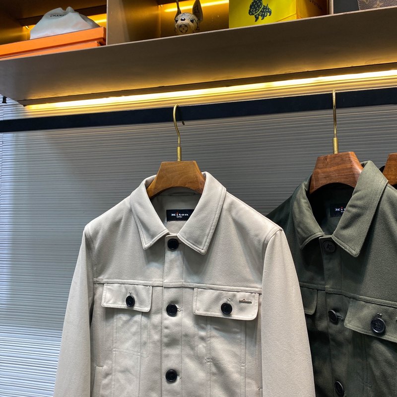 Kiton 가을 겨울 브러시드 테크니컬 칼라 자켓 001-202433