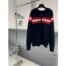 Kiton 가을 겨울 울 혼방 지퍼 후드 가디건 001-202434