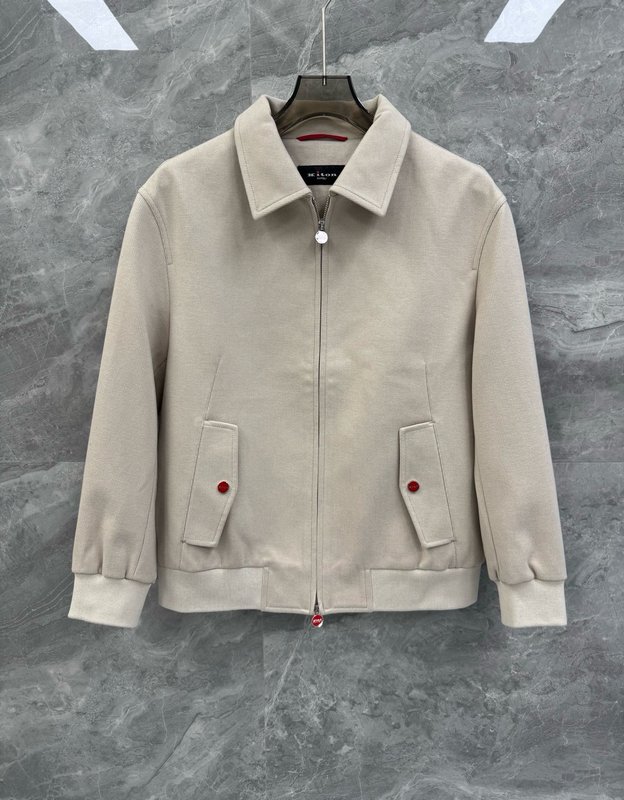Kiton 올드머니 스타일 울 플립 칼라 재킷 001-202450