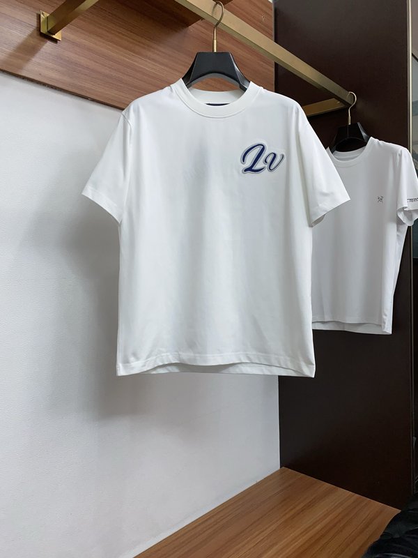 루이비통 남성 코튼 라운드넥 반팔 티셔츠 001-202539