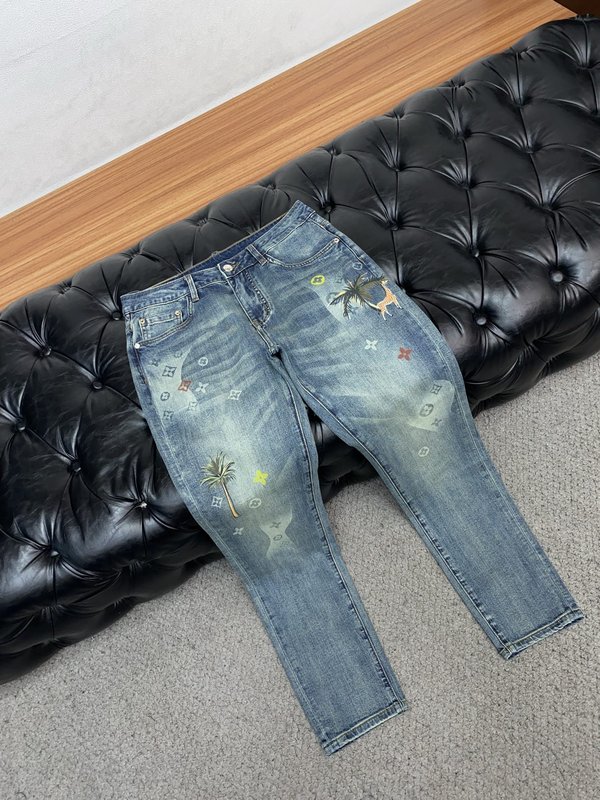 루이비통 남성용 고탄력 수입 데님 팬츠 001-202572