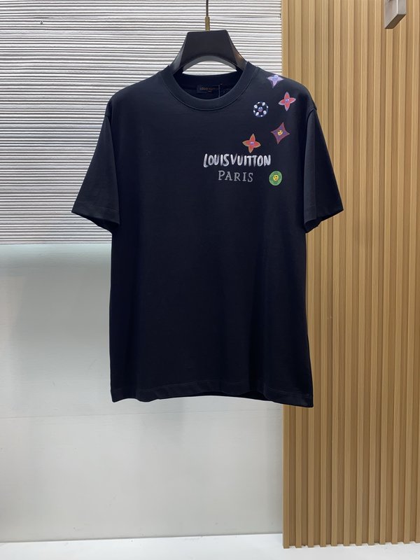 루이비통 남성 머서라이즈드 코튼 반팔 티셔츠 001-202596
