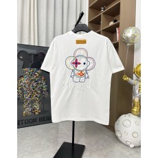 루이비통 창의적 귀여운 컬러풀 자수 라운드넥 반팔 티셔 001-202656