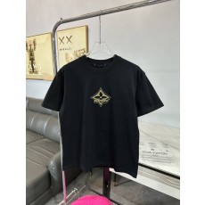 루이비통 중공 자수 접착 디자인 반팔 티셔츠 001-202728