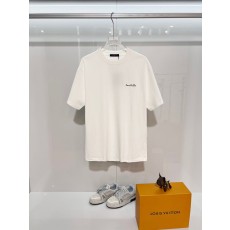 루이비통 플록킹 다이아몬드 레터 프린트 면 반팔 티셔츠 001-202741