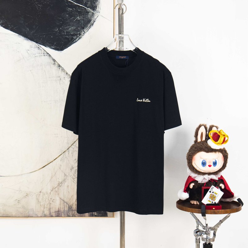 루이비통 클래식 플로킹 라운드넥 반팔 티셔츠 001-202758