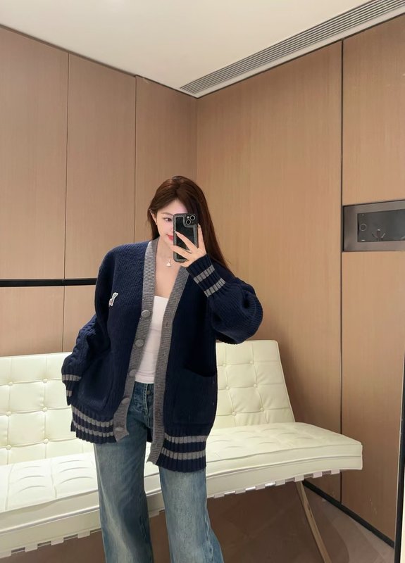 톰브라운 강아지 자수 후드 가디건 001-203020