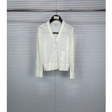 톰브라운 잎사귀 모자이크 V 넥 울 가디건 001-203084