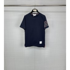 톰브라운 장미 자수 스트라이프 순면 반팔 티셔츠 001-203403