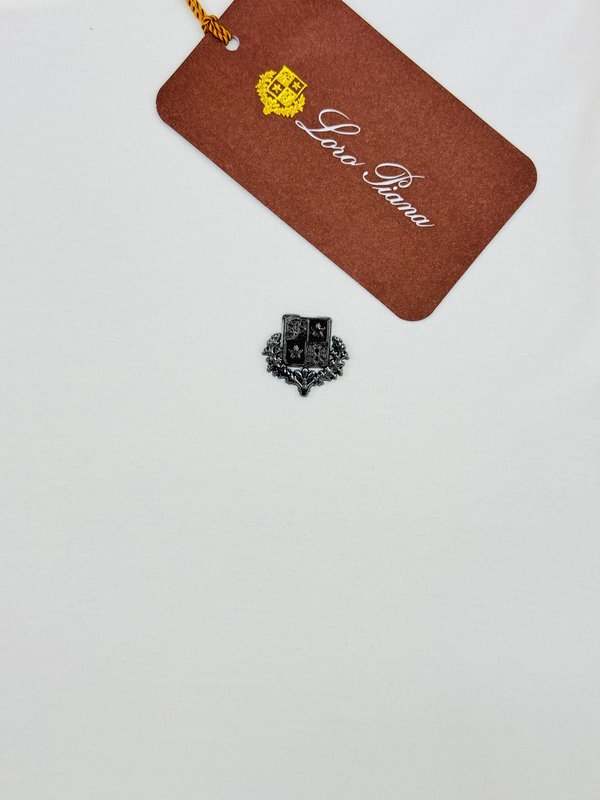 로로피아나 머서라이즈 코튼 반팔 티셔츠 남성용 001-203503