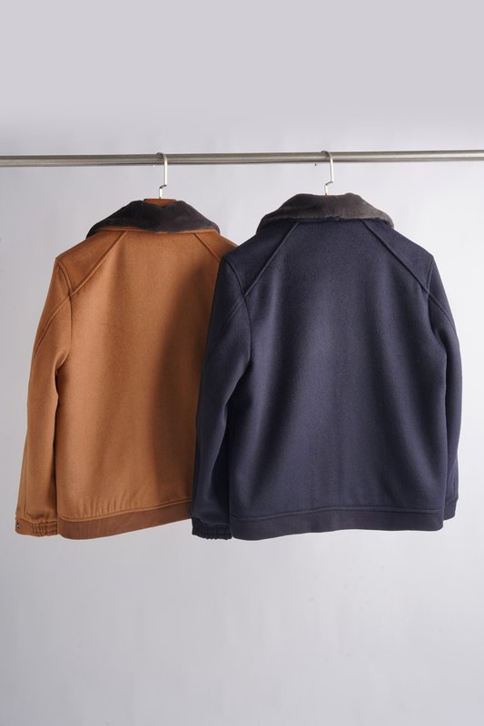 로로피아나 모피 칼라 울 혼방 자켓 001-203547
