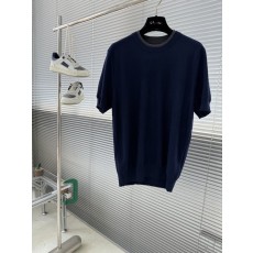 로로피아나 남성 라운드 니트 반팔 티셔츠 001-203565