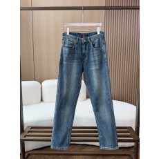 로로피아나 남성 워싱 블루 슬림 스트레이트 데님 팬츠 001-203616