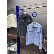로로피아나 남성 플립칼라 스웨이드 가죽 자켓 001-203719