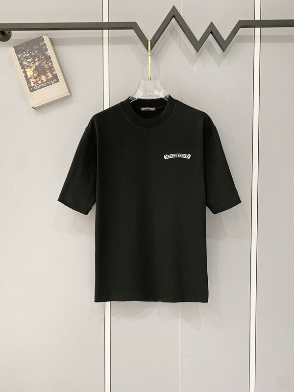 크롬하츠 중량감 순면 하이넥 반팔 티셔츠 001-204157