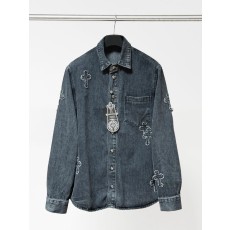 크롬하츠 크로스 패치 데님 셔츠 001-204200