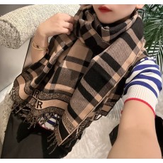 디올 가을 겨울 체크 캐시미어 머플러 유니섹스 001-204367