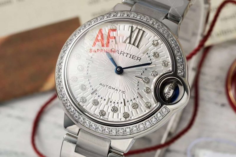 까르띠에 발롱블루 33mm 스테인리스 스틸 시계 001-205367