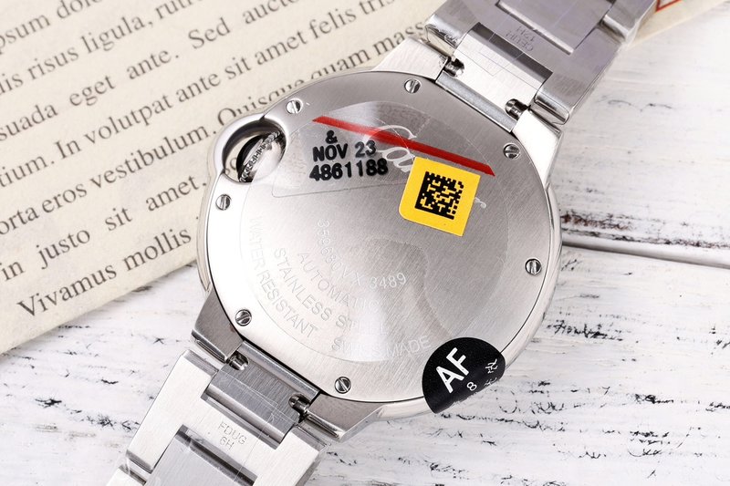 까르띠에 발롱 블루 33mm 스테인리스 스틸 시계 001-205392