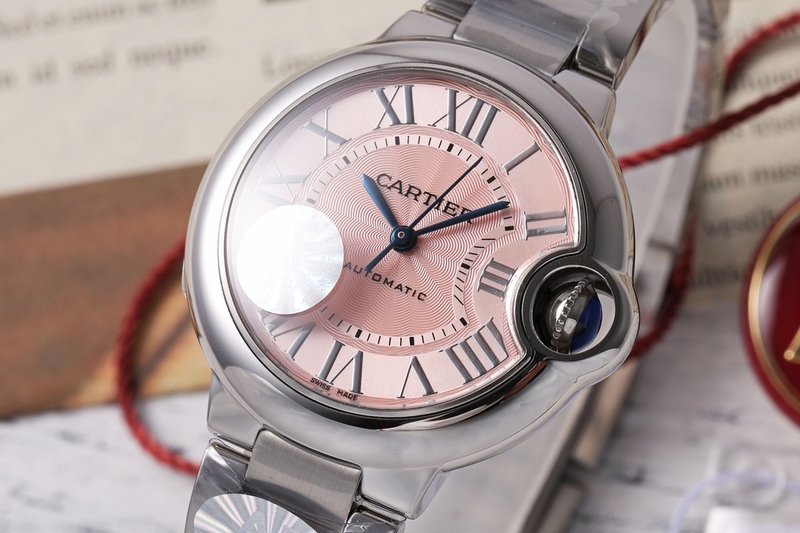 까르띠에 발롱 블루 33mm 스테인리스 스틸 시계 001-205392