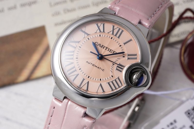 까르띠에 발롱 블루 33mm 스테인리스 스틸 시계 001-205442