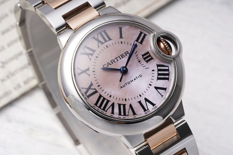 까르띠에 발롱블루 33mm 스테인리스 스틸 시계 001-205445