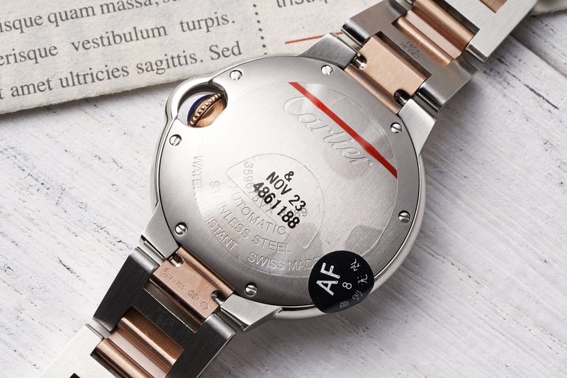 까르띠에 발롱블루 33mm 스테인리스 스틸 시계 001-205445