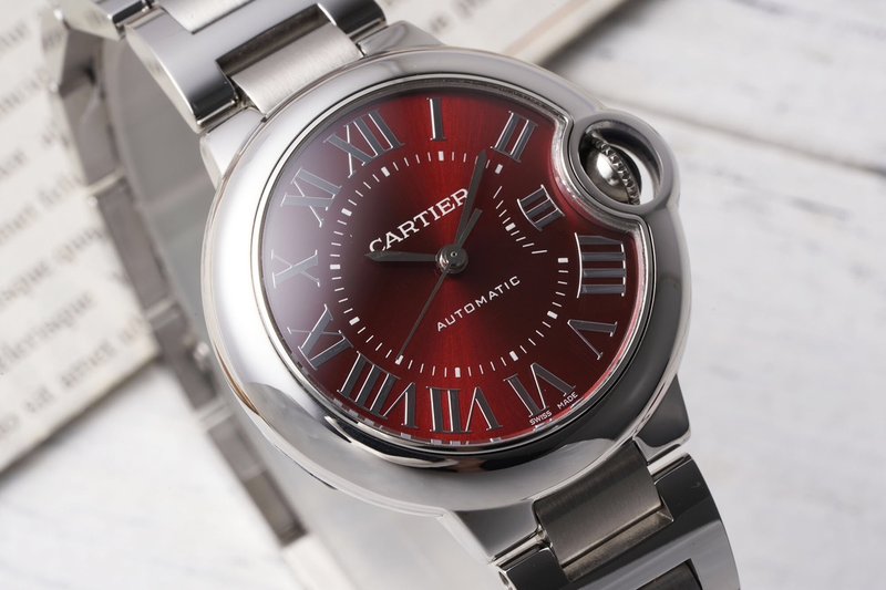 까르띠에 발롱 블루 33mm 스테인리스 스틸 시계 001-205448