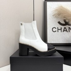 샤넬 스타일 굽이 있는 앵클 부츠 001-205665