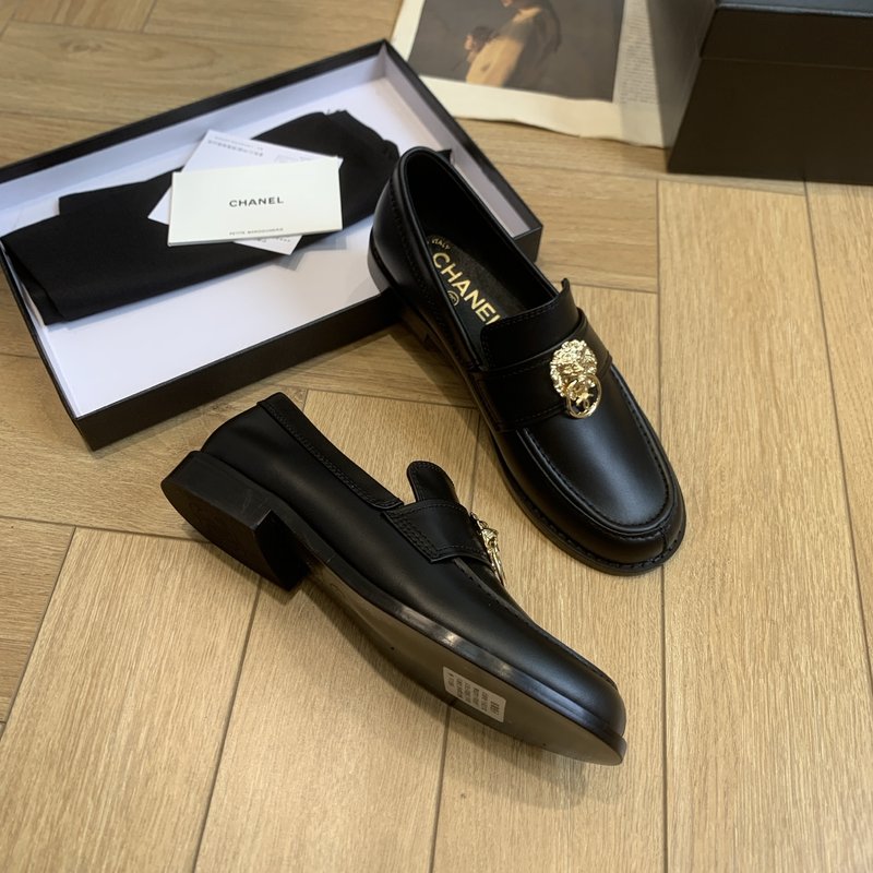 샤넬풍 빈티지 라운드 토 로퍼 001-205686