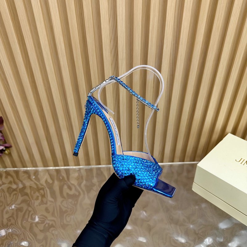 지미추 미러 에나멜 다이아몬드 하이힐 샌들 001-205915