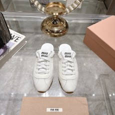미우미우 레트로 가죽 토슬리퍼 001-205960