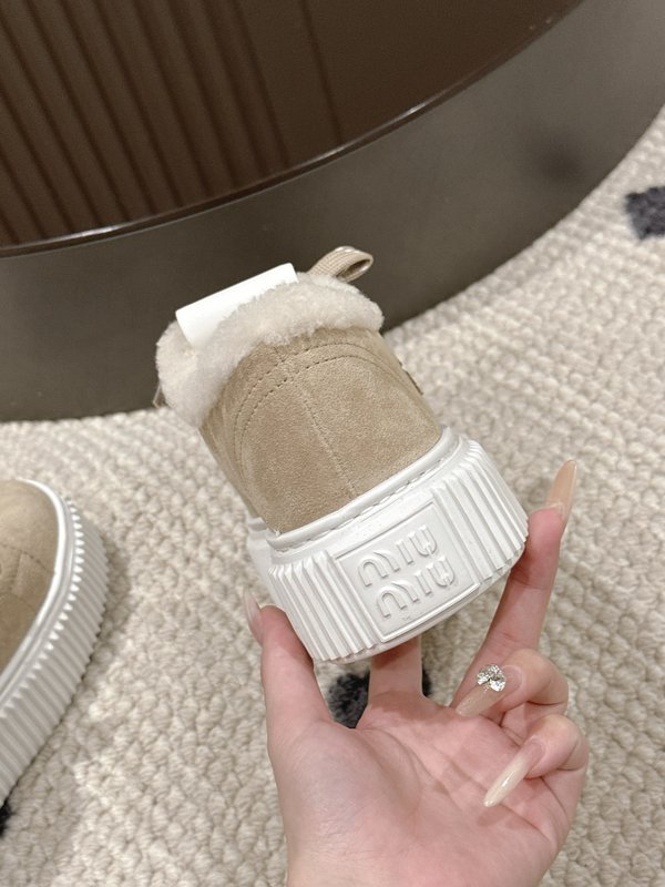 MIUMIU 리얼 퍼 스웨이드 플랫폼 슈즈 001-206059