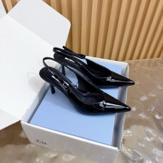 프라다 뾰족발가락 오픈토 하이힐 빈티지 룩 샌들 001-206478