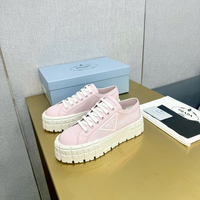 프라다 로고 프린트 두꺼운 밑창 캔버스 캐주얼 슈즈 001-206499