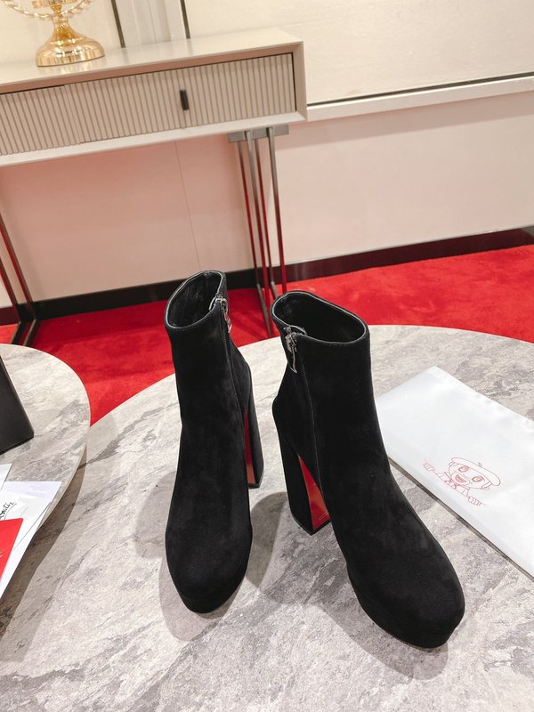크리스찬 루부탱 빈티지 블랙 하이힐 앵클부츠 001-206640
