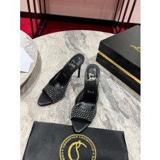 메쉬 풀 다이아몬드 하이힐 슬리퍼 001-206651