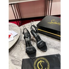 셉터 샌들 블랙 카프스킨 스트랩 하이힐 여성화 001-206662