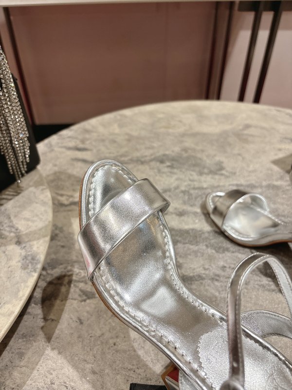 블랙 굽 둥근 코 오픈 토 샌들 001-206672