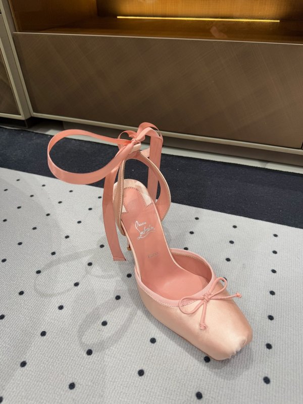 레이스 양가죽 하이힐 샌들 001-206693
