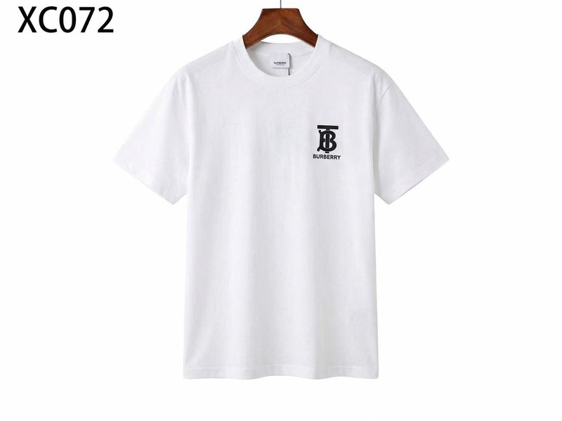 버버리 로고 자수 라운드넥 면 반팔 티셔츠 001-207089