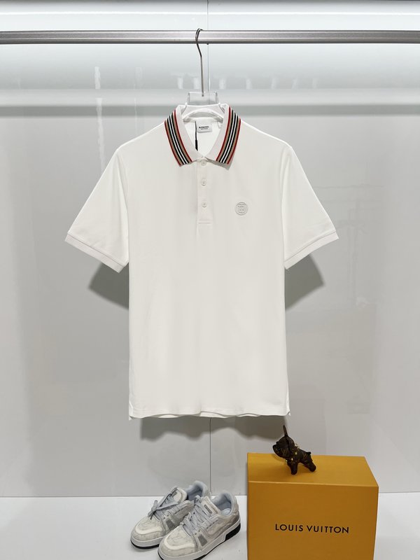 버버리 컬러 블록 스트라이프 자수 폴로 셔츠 001-207150