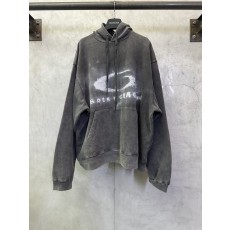 발렌시아가 싱글링 스모크 워시 후드 티셔츠 001-207197