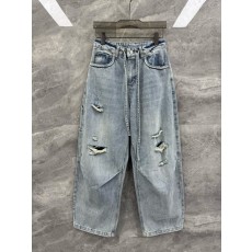 발렌시아가 홀 와이드 핏 워시 데님 팬츠 001-207222