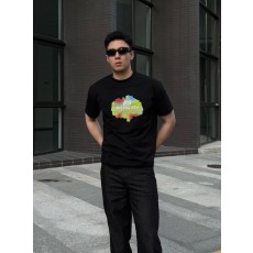 발렌시아가 BB 그래피티 프린트 머서라이즈드 코튼 티셔 001-207247