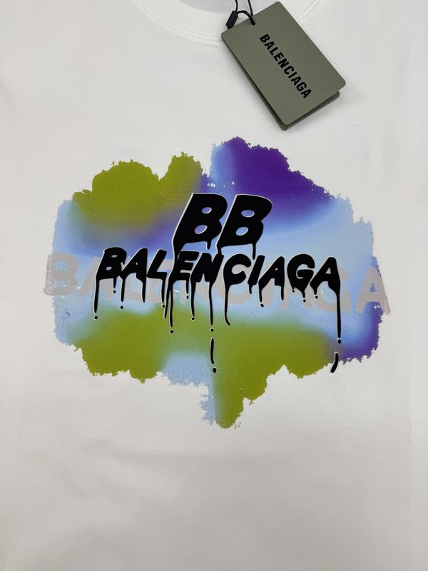 발렌시아가 BB 그래피티 프린트 머서라이즈드 코튼 티셔 001-207248