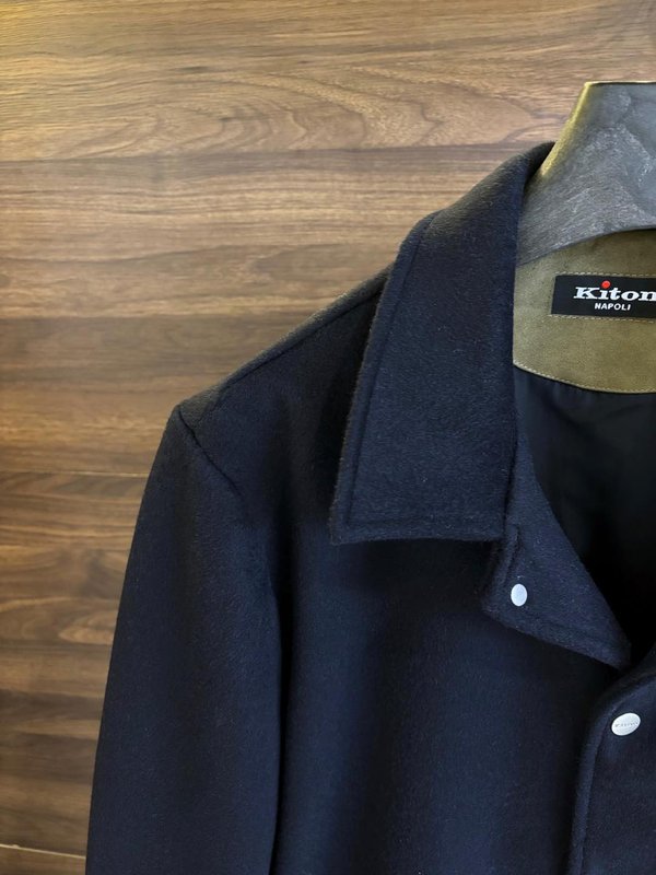 Kiton 울 캐시미어 혼방 남성 셔츠 재킷 001-207830