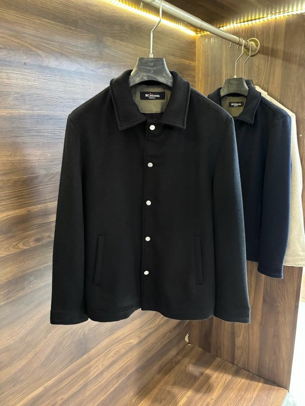 Kiton 울 캐시미어 혼방 남성 셔츠 재킷 001-207831
